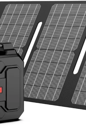 Solar Powered Generator 200W Peak/100W Rated, Portable Solar Generator Power Station, Home Use Camping Outdoor Adventure