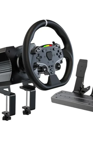 Hot Sellers.All-in-One PC Gaming Racing Simulator 3PCS Bundle: 5.5Nm Direct Drive Wheel Base, 11-inch Racing Wheel, Anti-Slip.NE