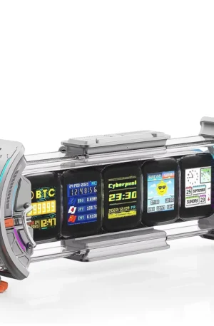 Divoom Times Gate Gaming Room Setup Digital Clock with Smart APP Control, WiFi Connect, RGB LED Display, Office Decor Cyberpunk