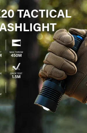 TOWILD BK20 Tactical Flashlight Rechargeable 5100lm Ultra Powerful Led Torch IPX8 Long Range 450m For Camping Outdoor Lighting